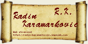 Radin Karamarković vizit kartica